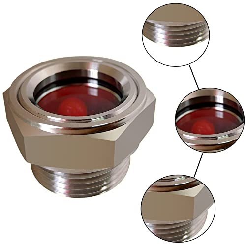 Stainless Steel Oil Sight Glass-1Pcs 1'' Npt Male Hex Head Liquid Level Gauge,Oil Indicator Window,Oil Level Gauge, Surper Transparent Sight Plug,Sight Window,For Tanks, Air Compressors (1‘’ Npt-1Pcs) #TOP4