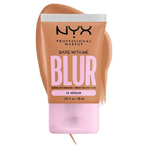 NYX Professional Makeup Fond de Teint Effet Flouté Bare With Me Blur Couvrance Moyenne Fini Naturel Niacinamide Matcha & Glycérine Hydratation Jusqu'A 12H Teinte : Medium 10 - vue 6