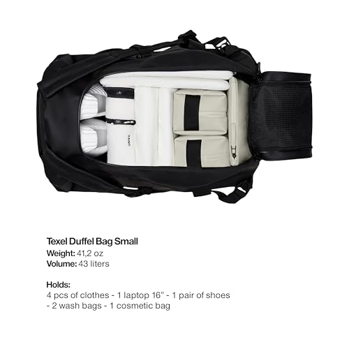 RAINS Texel Duffel Bag Small - Waterproof Green Duffel with U-Shaped Zip Closure, Mesh Pockets, Compression Straps, and Padded Carry Handles - 2 Year Warranty3