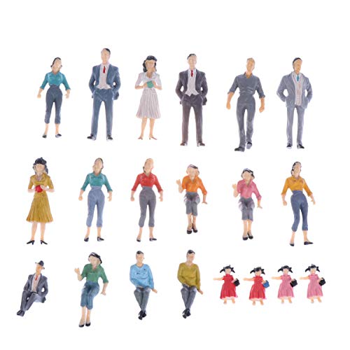 VOSAREA 20 Pezzi Mini stampi Dipinti Multicolore Figure di Persone Modelli realistici per la casa delle Bambole in Miniatura Paesaggio