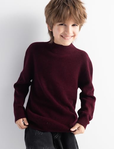 Boys 100% Merino Wool Sweater 2025 Fall Winter First-Line Ready to Wear Mock Neck Long Sleeve Seamless Knit Sweater2