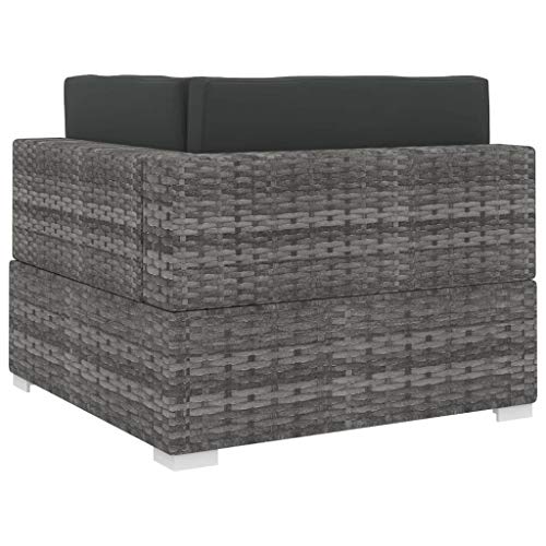 Canapé d'angle en rotin synthétique pour aménager les petits espaces extérieurs - 6