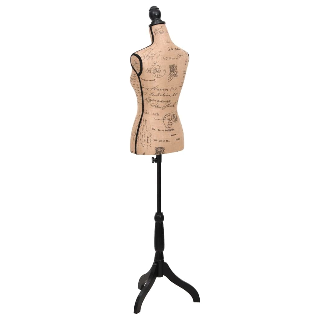 Buste de Couture Mannequin de Femme Marron et Noir Jute