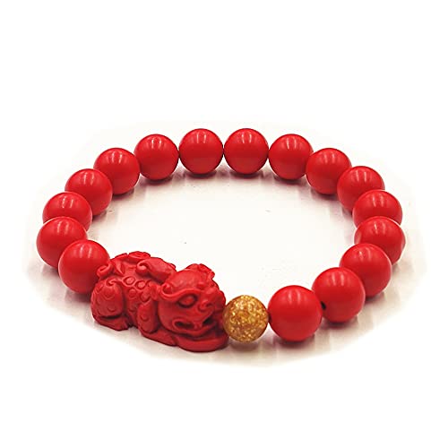 Pingyongchang Feng Shui Amulet Bracelet Prosperity Red Bead Bracelet with Charm Red Pixiu/Pixiu Attracting Lucky Wealth Bracelet Women/Men Good Luck
