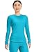 Cherokee Underscrub Long Sleeve Women’s Knit Tee Nursing Underscrubs Top for Women Plus Size - CK773, 3XL, Turquoise