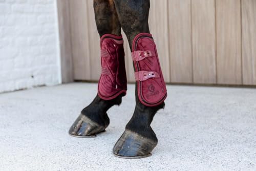 Guêtre bamboo élastique Velvet bordeaux L pour cheval