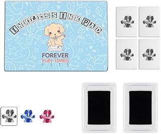 Forever Fun Times No-Touch Pet Paw Print Kit | Get Perfect Dog and Cat Prints Without a Drop of Ink on Your Pet | Fast and Easy Non-Toxic Ink Pad for Pets (2 Pads, Black)