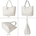 JOTOFIT Woven Tote Bag for Women, Fashion Top Handle Shoulder Bag Soft Vegan Leather Shopper Bag Large Travel Tote Bag With Little Zippered Pouch