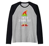 Strong Elf - Figura de elfo navide&ntilde;o Camiseta Manga Raglan
