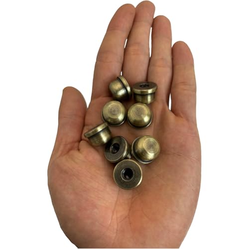 Image of Brass Lamp Finials, 1 /4-27 Thread, 1 /2 Inch Lamp Shade Nuts for Harp Tops | 8 Packs Finish Metal Finials with 1 /4-27 Female Threads for Compatible Table, Floor, Desk And Bedside Lamp Harps
