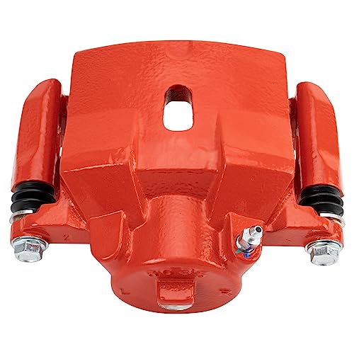 Image of TRQ Front Right Brake Caliper w /Bracket Performance Red Passenger Side