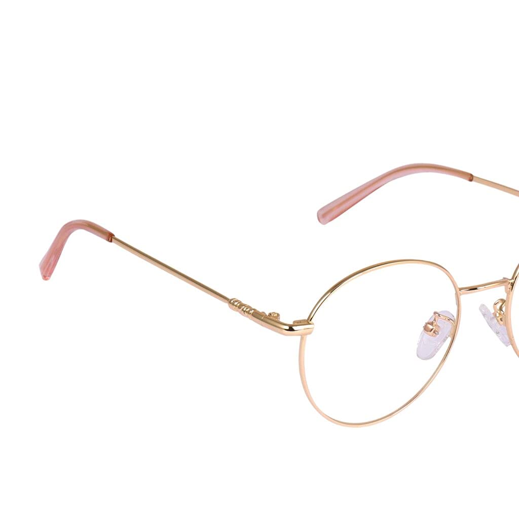 Roshfort Men Women Round Lightweight Spectacle Frame Eyeglasses UV Protection Anti Eye strain Computer Glasses Frame Size Small (Gold, B-3) - Image 6 thumbnail