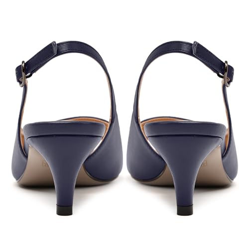 SKYSTERRY Womens Dress Matte Slingback Buckle Evening Peep Toe Kitten Low Heel Pumps Shoes 2 Inch4