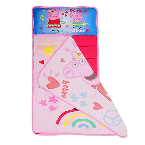 NoJo Peppa Pig I'm so Happy Toddler Nap Mat - Includes Attached Pillow and Fleece Blanket - Thumbnail 3