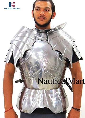 NauticalMart Armour Suit Knight Armor Full Body Breastplate 17th Century Battle Ready LARP Combat Silver