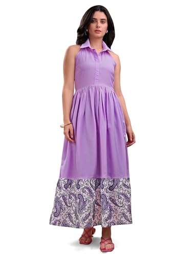 Image of PURVAJA Women's Maxi Cotton Blend Dress (Floe-236-240)