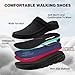 Men's Orthopedic Diabetic Wide Toe Winter Slip On Slippers: Comfort Plantar Fasciitis Arch Support Orthotic Heel Spur Neuropathy Loafers, Warm Outdoor Gowalk Fashion Leather Shoes Black Size 8