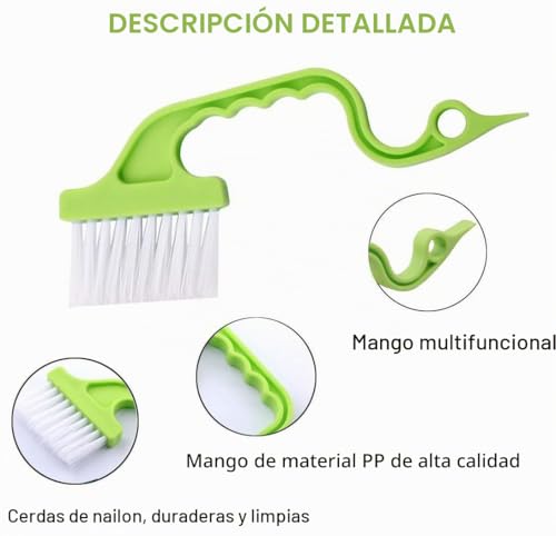 Miniatura 4 de Qeeheng 6 Cepillos De Limpieza Para Ranuras De Ventana, Herramienta De Limpieza Profunda Para El Hogar, Herramienta Mágica De Limpieza Para Puertas Correderas, Persianas, Aire Acondicionado,