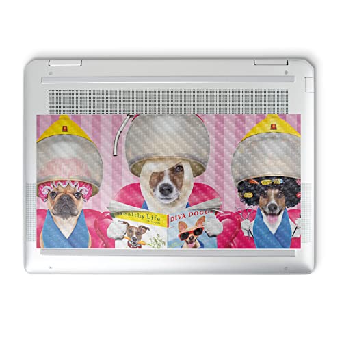 Image of MightySkins Carbon Fiber Skin Compatible with HP Spectre x360 14 inch (2022) Full Wrap Kit - Dog Divas | Protective, Durable Textured Carbon Fiber Finish | Easy to Apply | Made in The USA