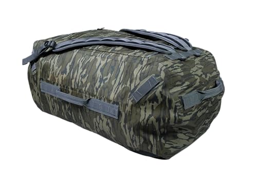 Image of Muddy Outdoors DV8 70L Waterproof Duffle Bag - Mossy Oak Bottomland - Welded IPX6 Water-Resistant PU Construction with Reinforced TPU Bottom