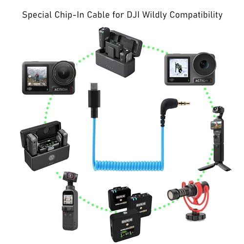 JCMOYUTY-Mic-Adapter-for-DJI-MIC-1-MIC-2-MIC2-Wireless-Microphone-to-iPhone-1515-Pro-Max-Samsung-Android-Smartphone-USB-C-to-35mm-TRS-OTG-Audio-Cable-DAC-Coiled-Aux-Cord