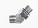 Brennan Industries FS6802-08-08-NWO-FG Forged Steel 45 Degree Elbow O-Ring Face Seal Fitting, 13/16"-16 NPT x 3/4"-16 NPT Thread, 1/2" Male Face Seal x 1/2" Male Adjustable O-Ring Boss