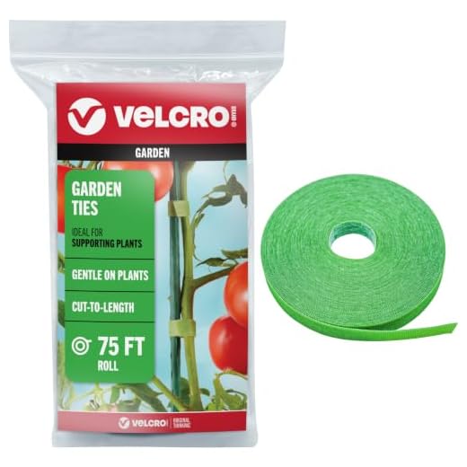 VELCRO Brand Adjustable Plant Ties | 75 ft x 1/2 in Green Garden Tape | Reusable, Cut-to-Length Hook & Loop Plant Support for Staking, Training & Organizing Tomatoes, Vines, and Flowers