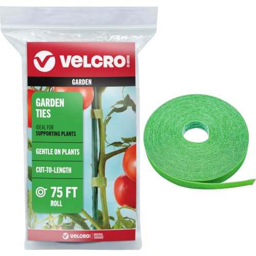 VELCRO Brand Adjustable Plant Ties | 75 ft x 1/2 in...