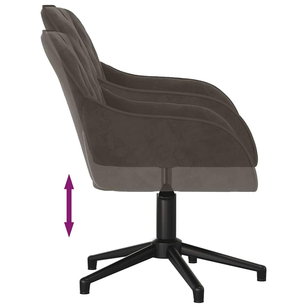 Silla de oficina giratoria gris oscuro terciopelo