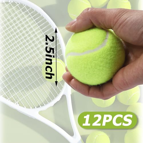 BUCOMTU Tennisbälle 12 Stück Tennisbäll Kinder Tennis Balls Sports Training Tennis Tennisball Hund Geeignet für Tennisunterricht, Schulen, Anfänger und Hundespaziergänge