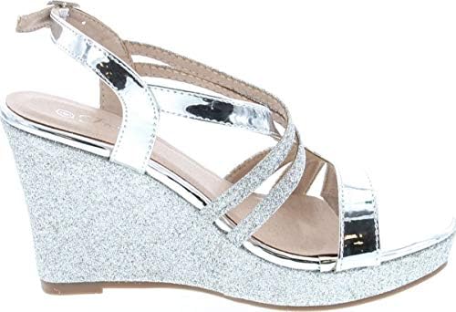 Forever Happy-09 Women's Glitter Strappy Wrapped Wedge Heel Platform Sandals Review | Image 5