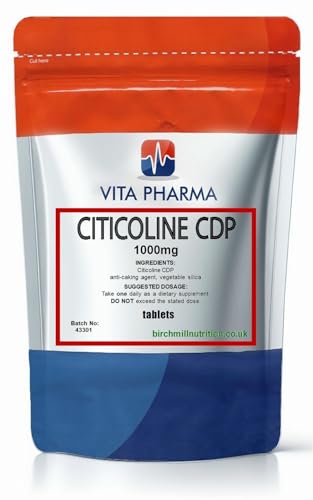VITA PHARMA Citicoline CDP 1000mg 60 Tablets Cognitive Function Supports Overall Brain Health Improve Memory