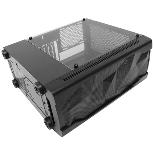 Gabinete de computadora ATX con panel lateral completo y soporte para refrigeración líquida, patrón negro hielo miniatura 1