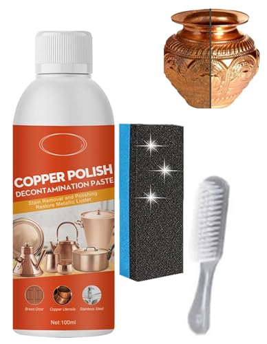 Brass Copper Cleaner Polish Spray, Copper Cleaner and Polish, CopperCleaner for Pots and Pans, 100ml, for BrassCopper and Stainless Cleaning (1pcs)