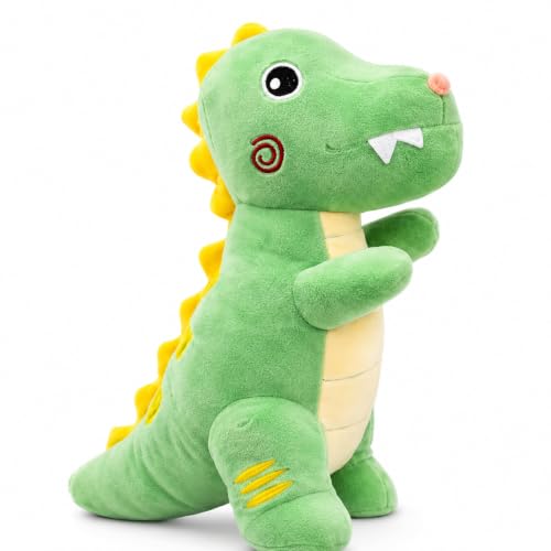 Image of Green Dinosaur Plush Soft Toy for Kids & Babies, 30 cm | Ultra Soft Stuffed Dinosaur Teddy | Cute Huggable Plush Animal Toy | Birthday Gift for Girls, Boys & Toddlers | Home Room Decor