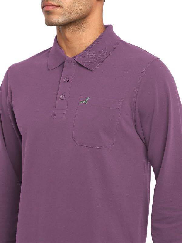 Image of AMERICAN CREW Full Sleeves Polo Collar T-Shirt with Pocket for Men
