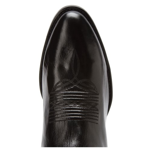 Image of Dan Post Mens Milwaukee Embroidered Narrow Round Toe Casual Boots Mid Calf - Black