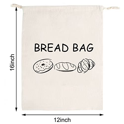 Maosgo Bread Bags, 2 Pack Large Linen Bread Storage Container For Homemade Bread Sourdough, Fresh Keeping & Reusable Pastries Loaves Bags For Homemade Bread Gift Giving #TOP1
