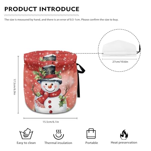 Image of Christmas Snowmen Snowflake Teapot Cozies Breakfast Warmer Portable Easy to Clean Fabric Tea Pot Cover Insulation and Keep Warm for Home Kitchen Table St. Parik's Day Decor