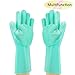 Produktbild HeWan Handschuhe Reinigen-Wiederverwendbare Silikonhandschuhe Reinigungsbürste Geschirrspülschwammhandschuhe für Geschirr, Küche, Auto, Bad, Tischreinigung, Tierhaarpflege, grün