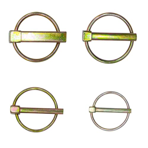 WEAXIO 30pcs Lynch Pin mit Ring, 4.5mm 6mm 8mm 11mm Heavy Duty Runde Linch Pins Hitch Pins Clips für LKW Rasenmäher Bauernhof Traktoren Anhänger
