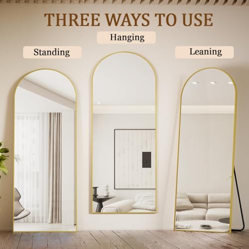 Image of Koonmi 71x28 Arched Full Length Mirror, Floor Mirror with Stand