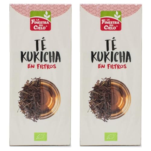 Pack 2 Té Kukicha en Filtros La Finestra Bio 25 Filtros x 42 g | 50 Bolsitas Totales | Té Verde Japonés de Ramitas | Sabor Suave y Tostado | Infusión Ecológica