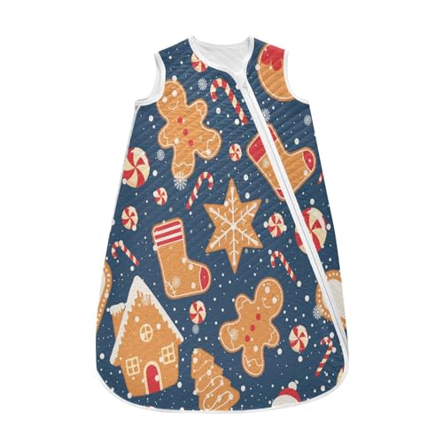 Kigai Christmas Gingerbread Baby Sleep Sack Wearable Blanket Sleeping Bag 2-Way Zipper Soft Swaddle Transition Sack