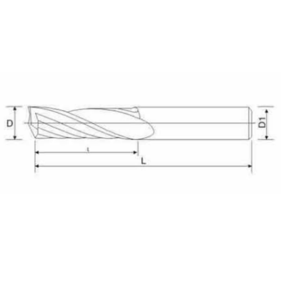 RACEL VHM frez jednozębowy Ø 3–12 mm – CNC do aluminium, tworzywa sztucznego, drewna i płyty MDF – powlekany lub polerowany, 55 HRC, kąt cięcia 30° (powlekany DLC, Ø 10 x 32 x 70 mm – trzpień = 10 mm)