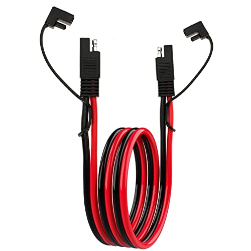 Image of 10AWG SAE Extension Cable 10 Gauge SAE to SAE Extension Cord with Two Prong Connectors for Solar RV Automotive (3FT)