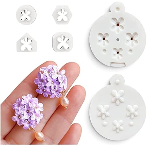 Keoker Mini Lavender Polymer Clay Earrings Molds -Mini Petals Polymer Clay Cutters and Molds, Perfect for Jewelry Making and Earring Lovers, Mini Flower Clay Cutters Cover