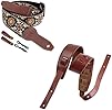 Nefelibata Banjo Strap, 2 inch brede dubbele volnerf koeienhuid