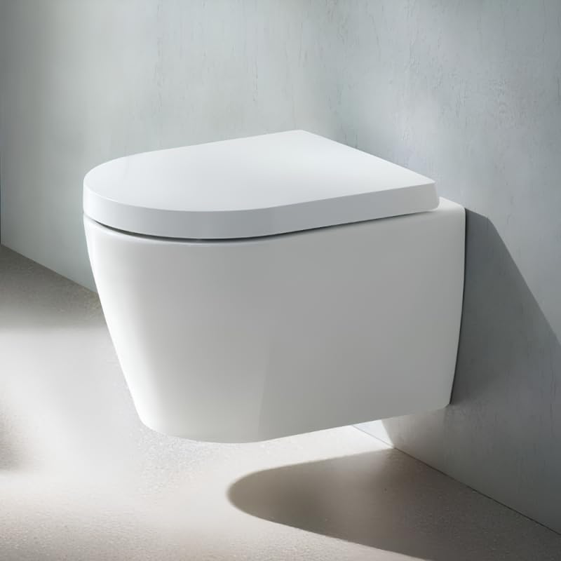 Pack cuvette WC suspendu compact sans bride DURAVIT ME by Starck avec abattant frein de chute
