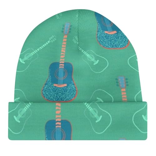 Guitar and Musical Notes Pattern Kids Beanie Hat for for Girls Boys Children Cap Winter Knitted Chemo Cancer Headwear Accessories Gifts Decoration4